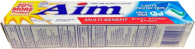 Aim Cavity Protection Anticavity Fluoride Toothpaste, Ultra Mint Gel, 6 Oz (Pack of 6) - Image 3